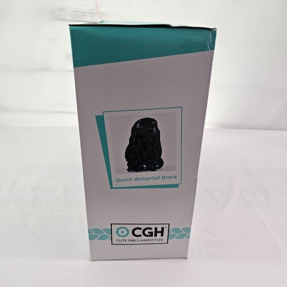 Cute Girls Hairstyles Styling Head Black with Blue Streaks 20 Piece Set NEW! - Picture 13 of 15